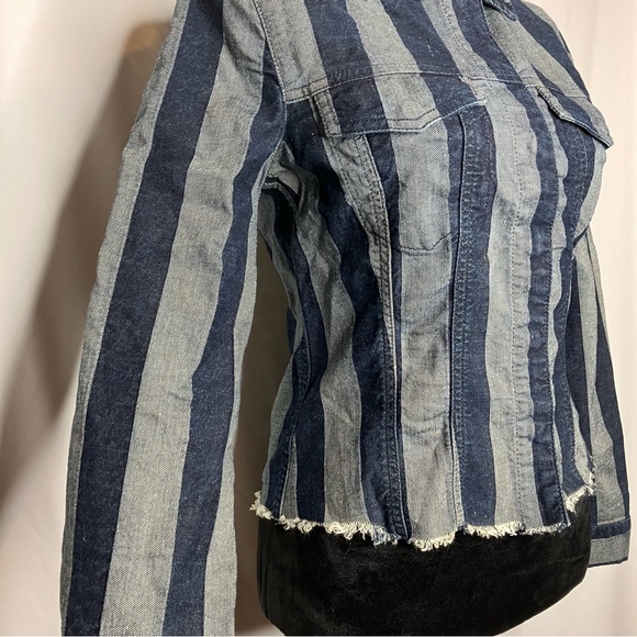 7 For All Mankind x Marques Almeida Cropped Fitted Denim Jacket NWT - Picture 7 of 16